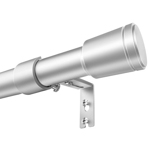 1” Diameter Silver Curtain Rods for Windows, 1 Pack 30-120 Inch Heavy Duty Window Treatment Rods, Long Adjustable Curtain Rod, Fits Most Standard Windows, Suitable for Bedroom, Living Room, Farmhouse