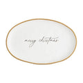 Mud Pie Christmas Gold Beaded Platter; 10 3/4" x 16 1/2"