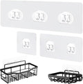Eudele Adhesive Replacement Hooks - 15 Pack No-Drill Shower Caddy Hooks for Bathroom & Kitchen Organization