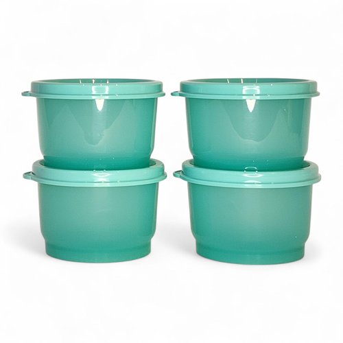 Tupperware Snack Cup Set of 4 Mint Green with Matching Seals (4 ounces each)