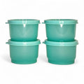 Tupperware Snack Cup Set of 4 Mint Green with Matching Seals (4 ounces each)