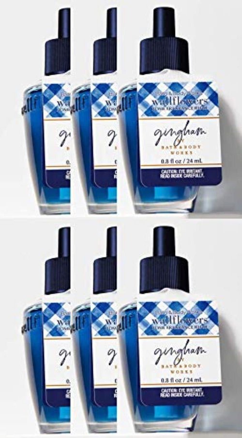 Bath and Body Works Gingham Wallflowers Fragrance Refill (6-Pack) - 0.8 fl oz / 24 mL Each