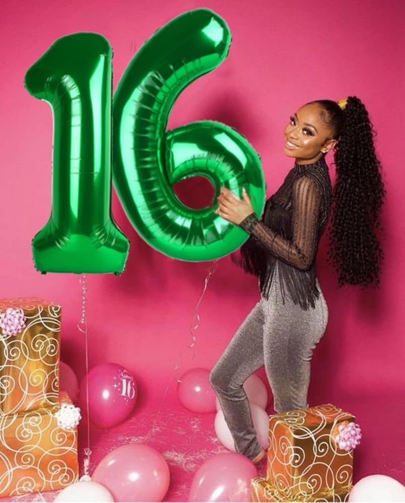 Skiennix 40-Inch Dark Green Number Balloons - Perfect Happy Birthday & Wedding Anniversary Decor