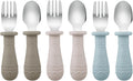 PandaEar Toddler Utensils - 6 Pack Kids Spoons & Forks | Stainless Steel & Silicone, Dishwasher Safe