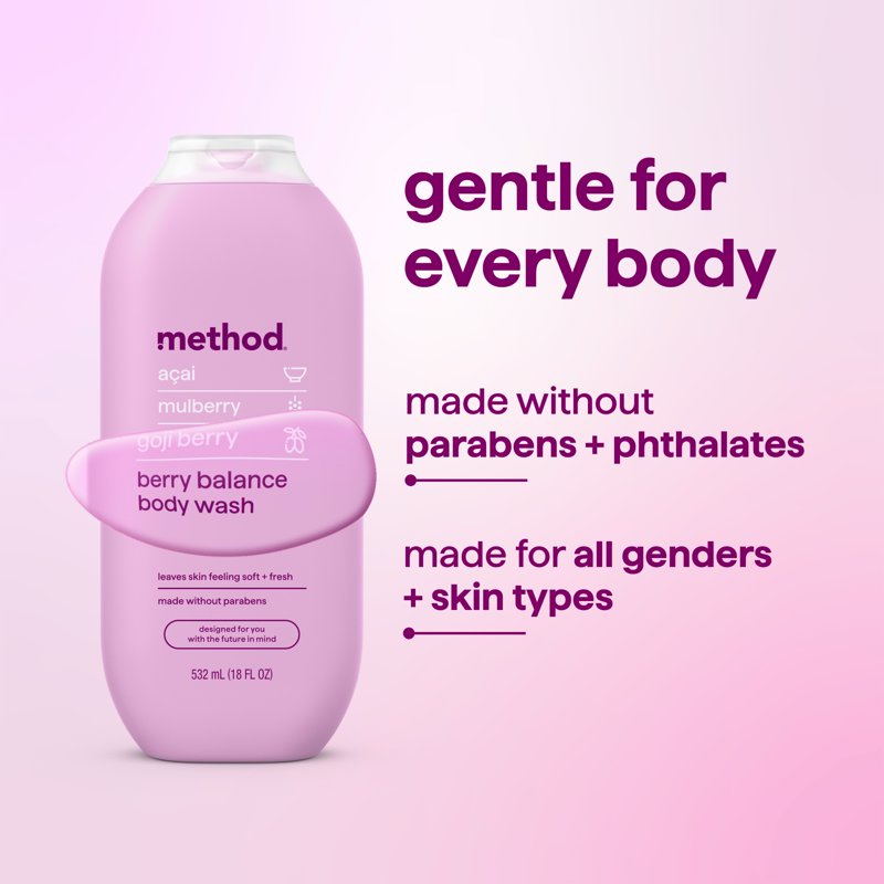 Berry Balance Body Wash - Moisturizing & Refreshing, 18 fl oz