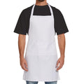 Will Well Kitchen Apron for Men and Women - 33" x 27" Oil-and-Water-Resistant with Adjustable Neck Strap and 38" Waist Ties for a Snug Fit, Lightweight with 2 Front Pockets - 1-Pack, White