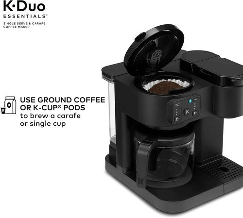 K-Duo Essentials Coffee Maker - Hot & Iced Brewing with 12-Cup Carafe, 72 oz Reservoir | Pause & Pour Feature