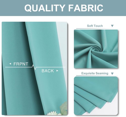 ChrisDowa Small Window Curtains - 36-Inch Grommet Thermal Insulated Room Darkening Panels | Aqua (2-Pack)