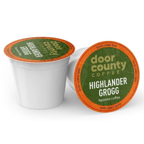 Door County Coffee Highlander Grogg Ground Coffee - 10 Count Single Serve Cups | Medium Roast, 100% Specialty Arabica