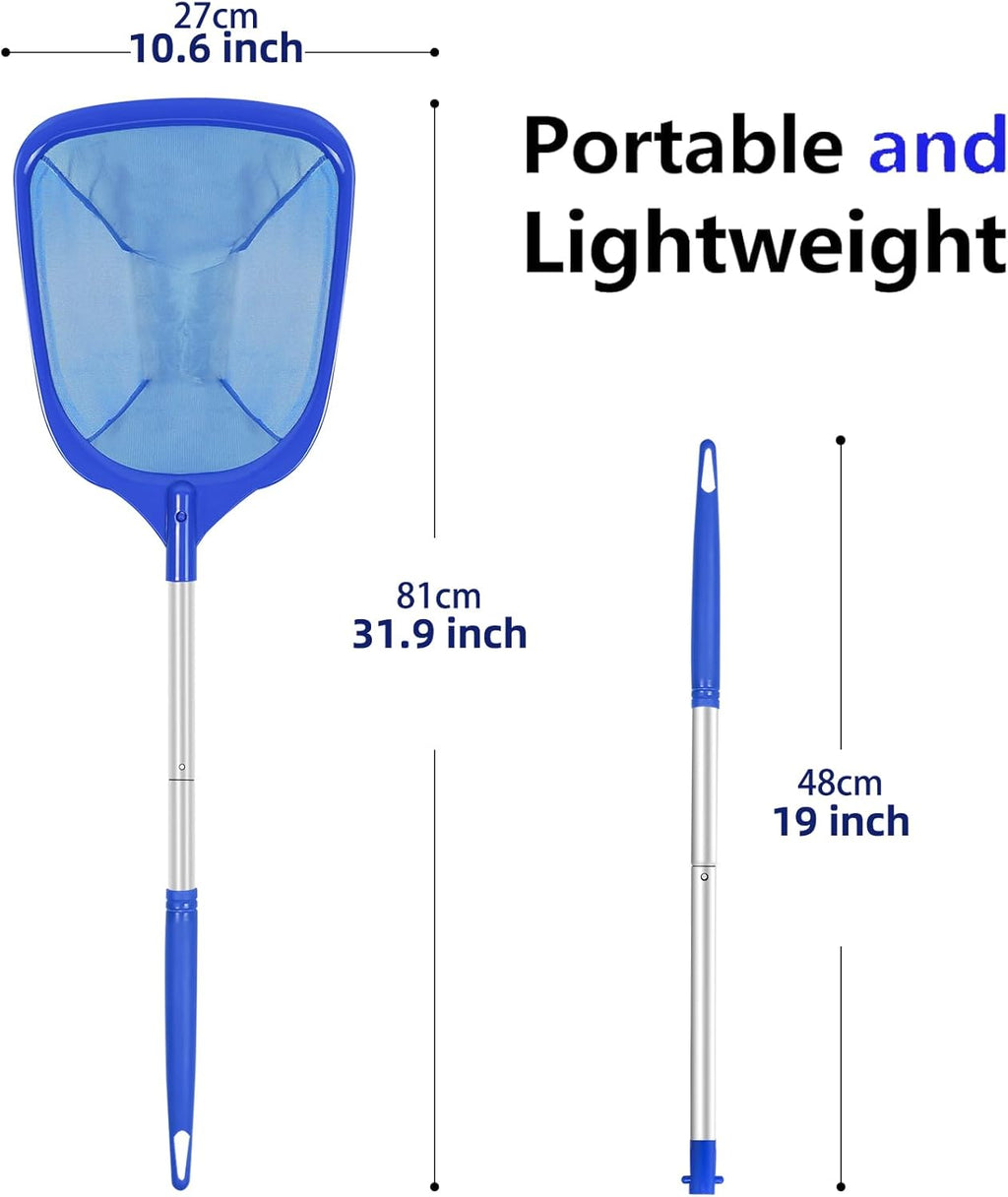 Skiennix Hot Tub Skimmer Net - 13'' Aluminum Pole with Ultra Fine Mesh for Efficient Leaf & Debris Cleaning