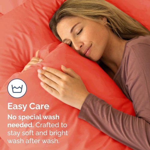 King Pillow Cases by [Brand Name] - Ultra Soft Hotel Quality Covers | Comfy, Wrinkle-Free, Coral - 2 Piece Set