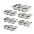 HECMAC 6 Pack Anti-Jam Hotel Pans, Full Size 4 Inch Deep, Heavy Duty, Commercial Stainless Steel Chafing Steam Table Pan, Catering Storage Metal Food Pan, 23 Gauge