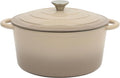 Gibson Home Addlestone 7 Qt Enameled Cast Iron Dutch Oven - Oven Safe to 500°F, Ideal for Baking & Stews | Gradient Taupe