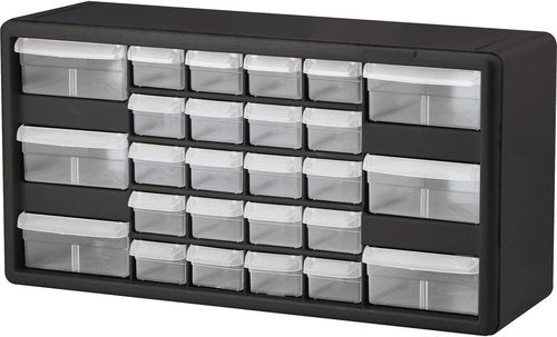 Akro-Mils 26-Drawer Storage Cabinet - Versatile Organizer for Garage, Crafts & Makeup | 20" W x 6" D x 10" H - Black