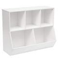 HOOBRO Kids Bookshelf, Bookcase Footboard, Toy Storage Cubby, Children's Toy Shelf, 35.4" L Storage Cabinet, Fit for Children's Room, Playroom, Hallway, Kindergarten, White WT32CW01