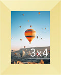 JCJMY Gold 3x4 Picture Frame - Wall Hanging or Tabletop Display with Shatter-Resistant Plexiglass