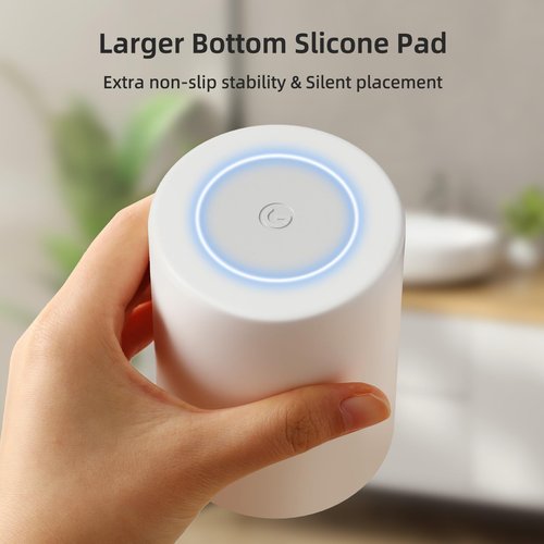 Toothbrush Cup 13.75oz 390ml with Non-Slip Pad, Easy to Clean Bathroom Cup 2Pcs, Reusable Plastic Bathroom Tumbler, White