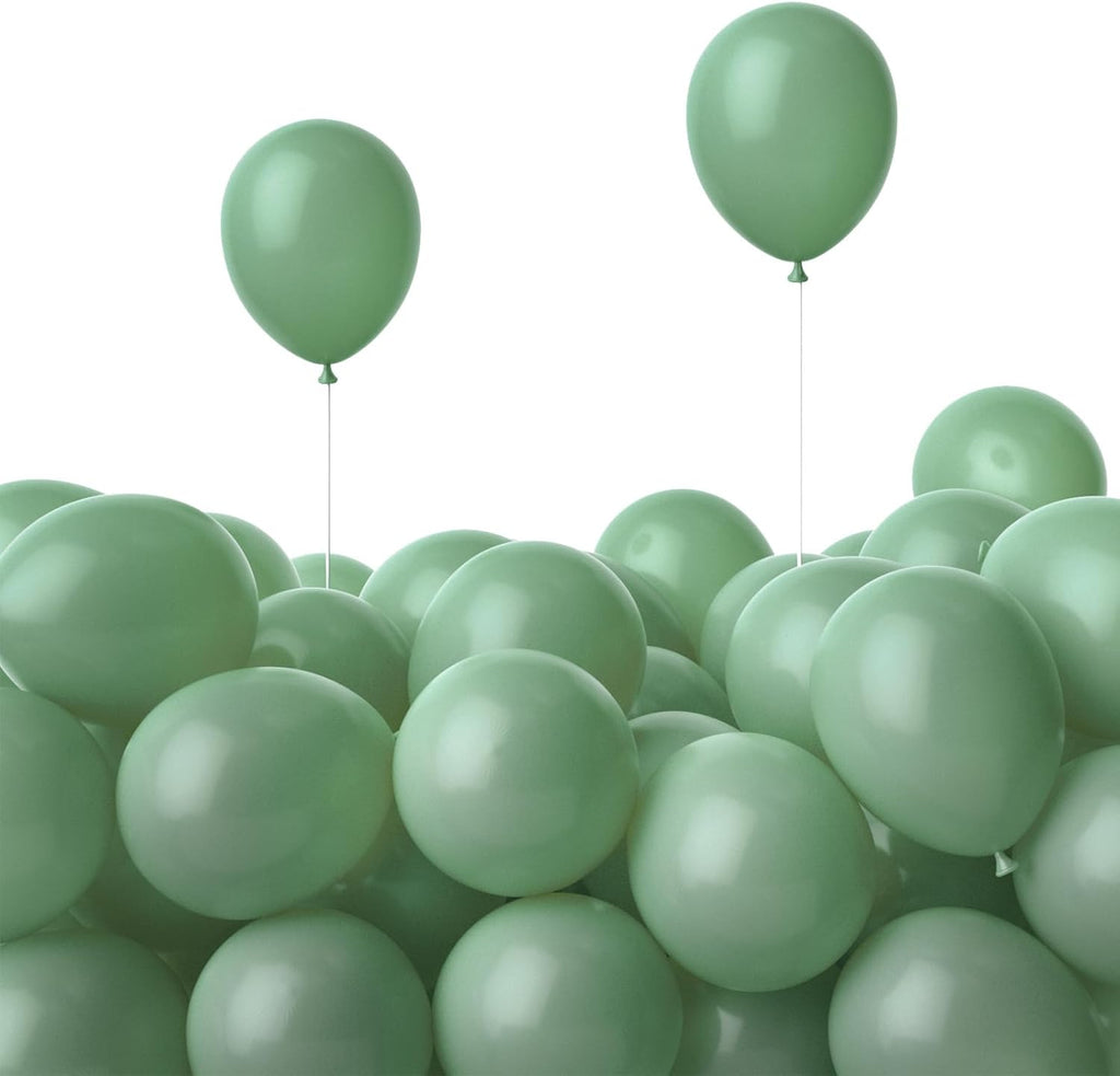 PartyWoo Dusty Green Balloons - 50 Pcs Mini Matte Sage Olive Latex for Weddings & Parties | 5 Inch