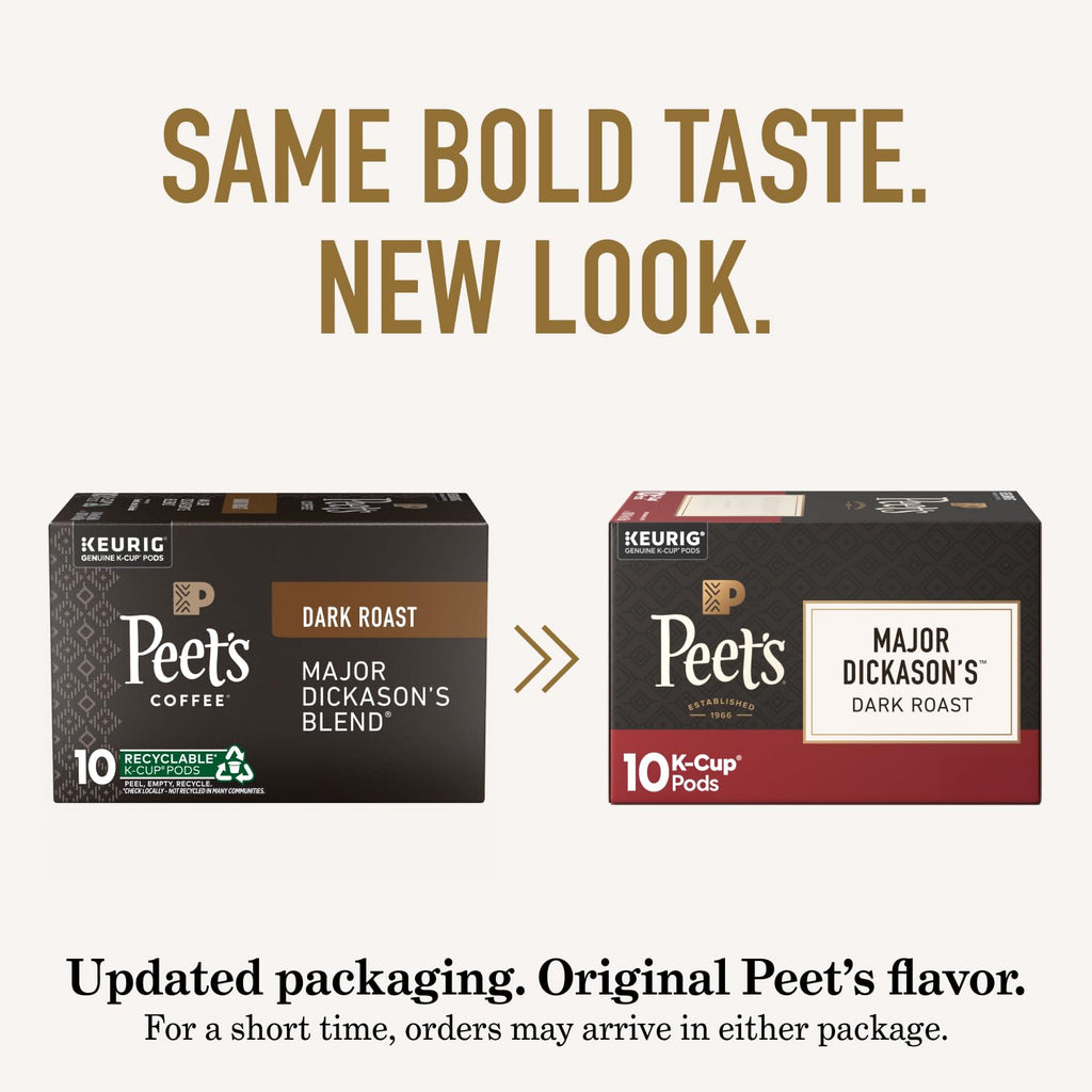 Peet's Coffee K-Cup Pods Dark Roast Variety Pack - 100% Arabica Coffee, 40 Count (4 Boxes)