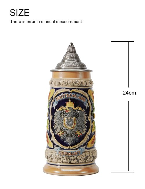HAUCOZE Beer Stein Mug German Eagle Drinking Viking Tankard with Petwer Lid for Birthday Gifts Men Father Husband 0.8 Liter