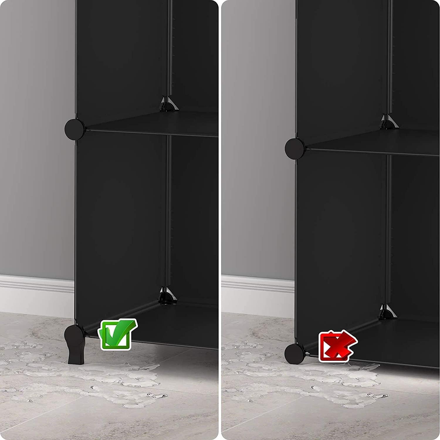 Skiennix 12-Cube Storage Organizer - Portable Closet Organizers for Kids & Adults | Black