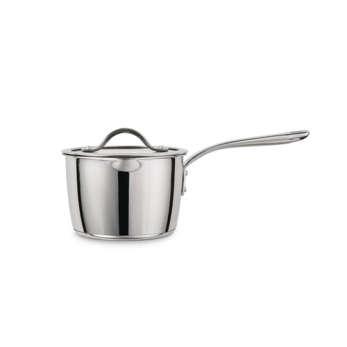 Tramontina Tempo Tri-Ply Base Stainless Steel 2-Quart Small Sauce Pan with Glass Lid, Induction-Ready Saucepan, Oven-Safe, Dishwasher-Safe