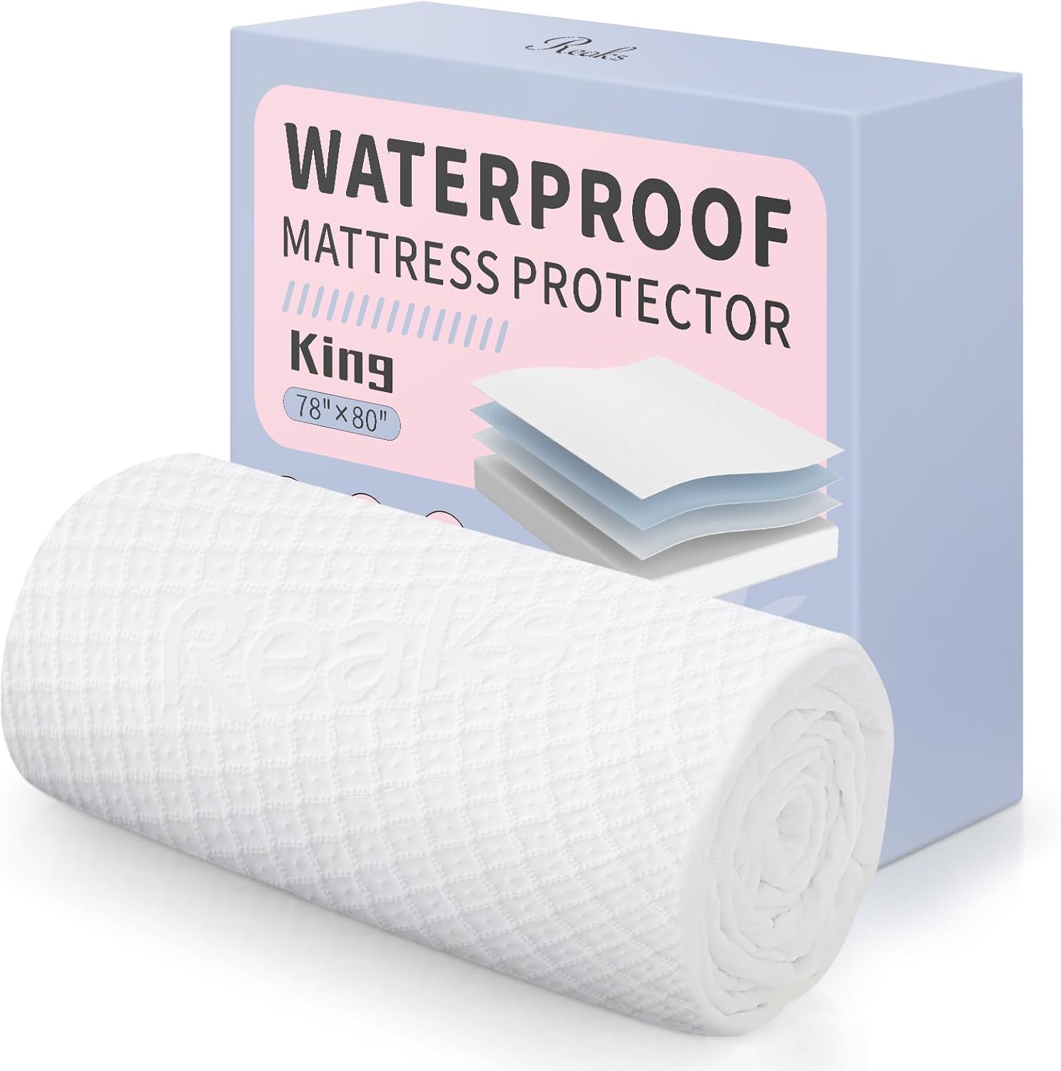 Skiennix King Size Waterproof Mattress Protector - Deep Pocket Fitted Cover for Mattresses Up to 18''