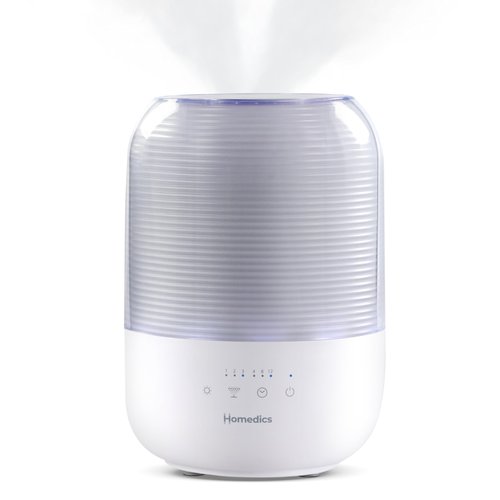 Homedics Ultrasonic Cool Mist Humidifier, Top-Fill 3L Water Tank, Covers 395 sq. ft, 35-Hour Runtime, 3 Mist Settings, Clean Tank Tech, Auto-Off, Night Light, Quiet