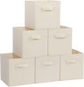 Storage Maniac 11-Inch Collapsible Storage Cubes - Durable Fabric Bins for Closet & Office | 6-Pack Beige