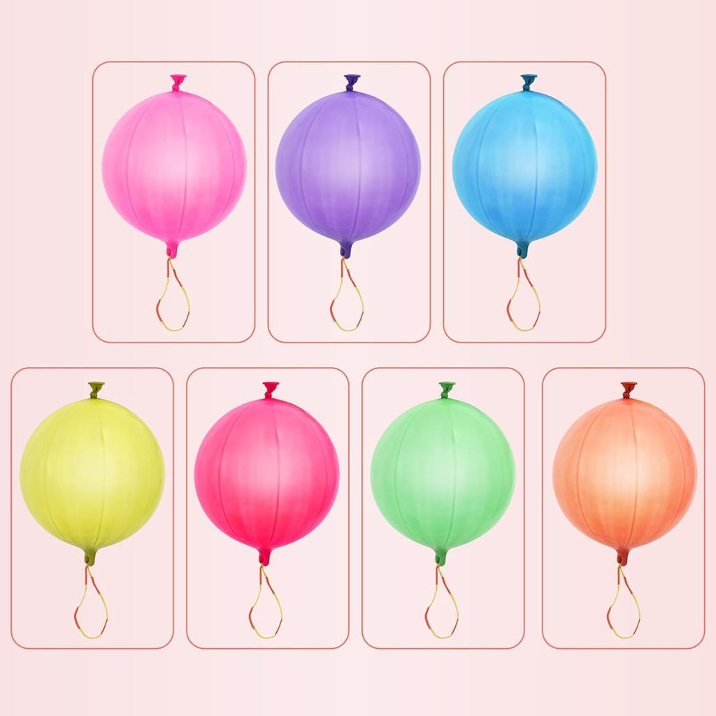 Punch Balloons - 26 Heavy-Duty Colorful Punching Balloons with Rubber Band Handle for Outdoor Games & Parties