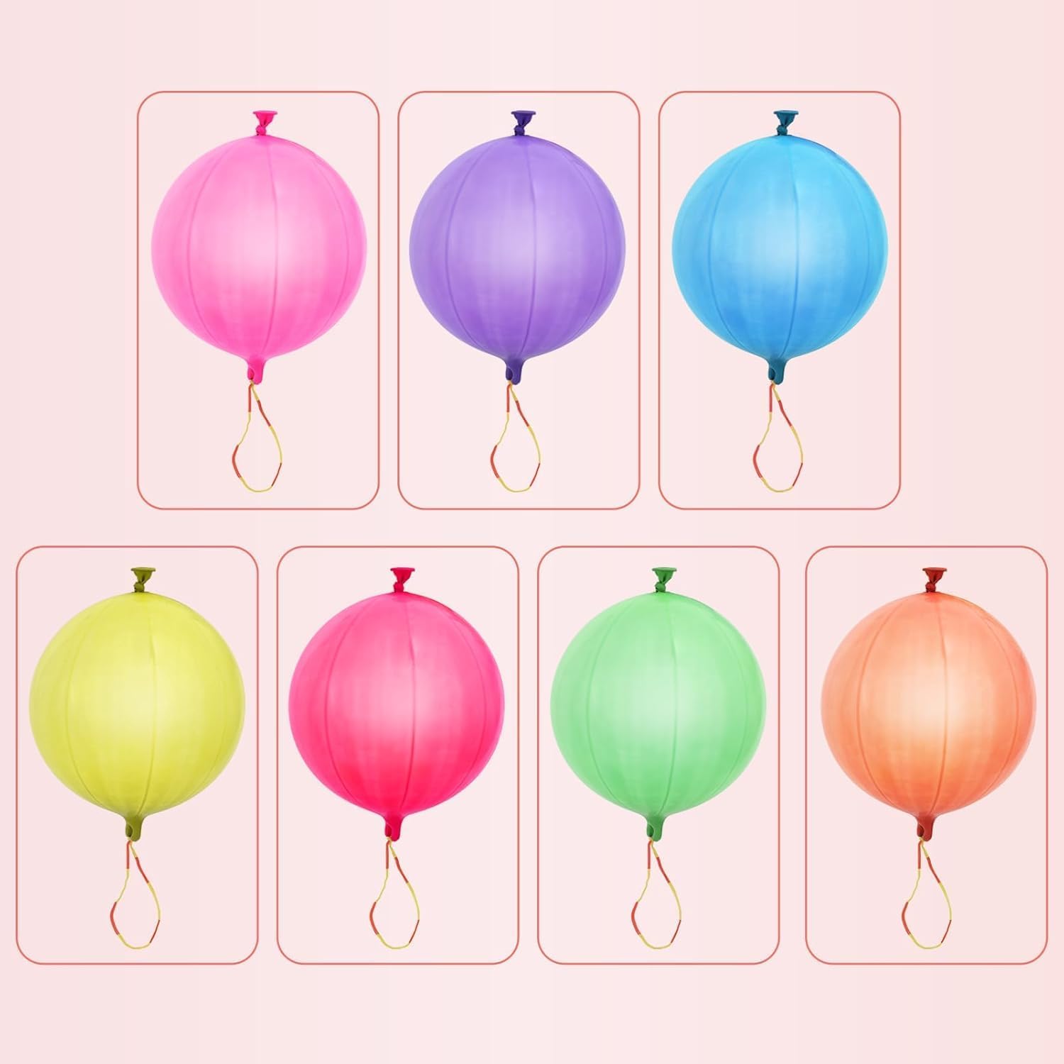 Punch Balloons - 26 Heavy-Duty Colorful Punching Balloons with Rubber Band Handle for Outdoor Games & Parties