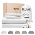 TWK 1200 TC 100% Egyptian Long-Staple Cotton Bedding Sheets Set, Luxury Hotel Style Deep Pocket with Elastic Reinforced Seams Sheet Set, Soft & Comfy Natural Sheets (White, King)