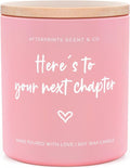 Afterprints New Chapter Candle Gifts for Women, Friends, Coworker Leaving Gifts for Women, Retirement, Graduation, Promotion, Good Luck Gift, Here’s to Your Next Chapter Scented Candles 10oz