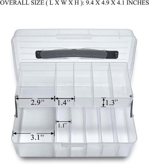 Large Bandage Organizer by [Brand Name] - 2-Tier Plastic Storage Container for Home & Office Use