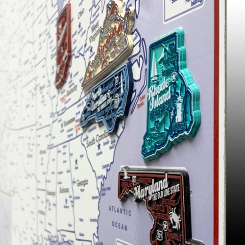 State Map Magnet Collector's Metal Display Board (Board Only) by Classic Magnets, Made in The U.S.A., 19.5" x 29.25"