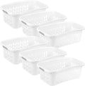 Sterilite Laundry Basket - 6 Pack Plastic Hamper with Comfort Grip Handles | 1.5 Bushel Capacity, White