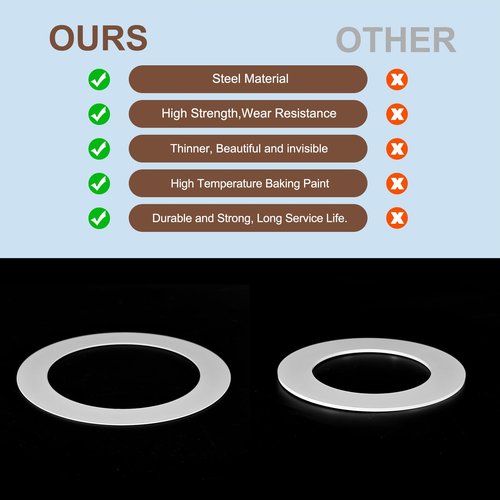 Awclub Goof Trim Ring, 2 Pack 3.4-Inch x 4.7-Inch (ID x OD) for Recessed Can Downlights for Ceiling Light Fixtures, Matte White, Steel Construction