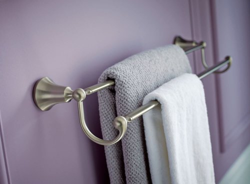 Moen YB5222BN Wynford 24-Inch Double Towel Bar, Brushed Nickel