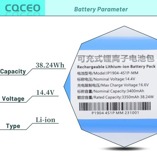 CQCEO Replacement Battery for ILIFE V3s Pro V5s Pro V50 V8s X750 Vacuum Cleaner 14.4V/3400mah