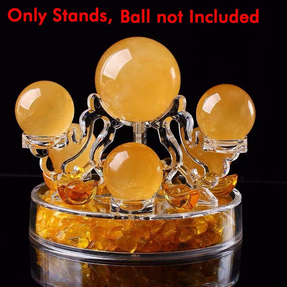 Skiennix Acrylic Crystal Ball Display Stand - Transparent Glass Holder for 7 Sphere Ornaments