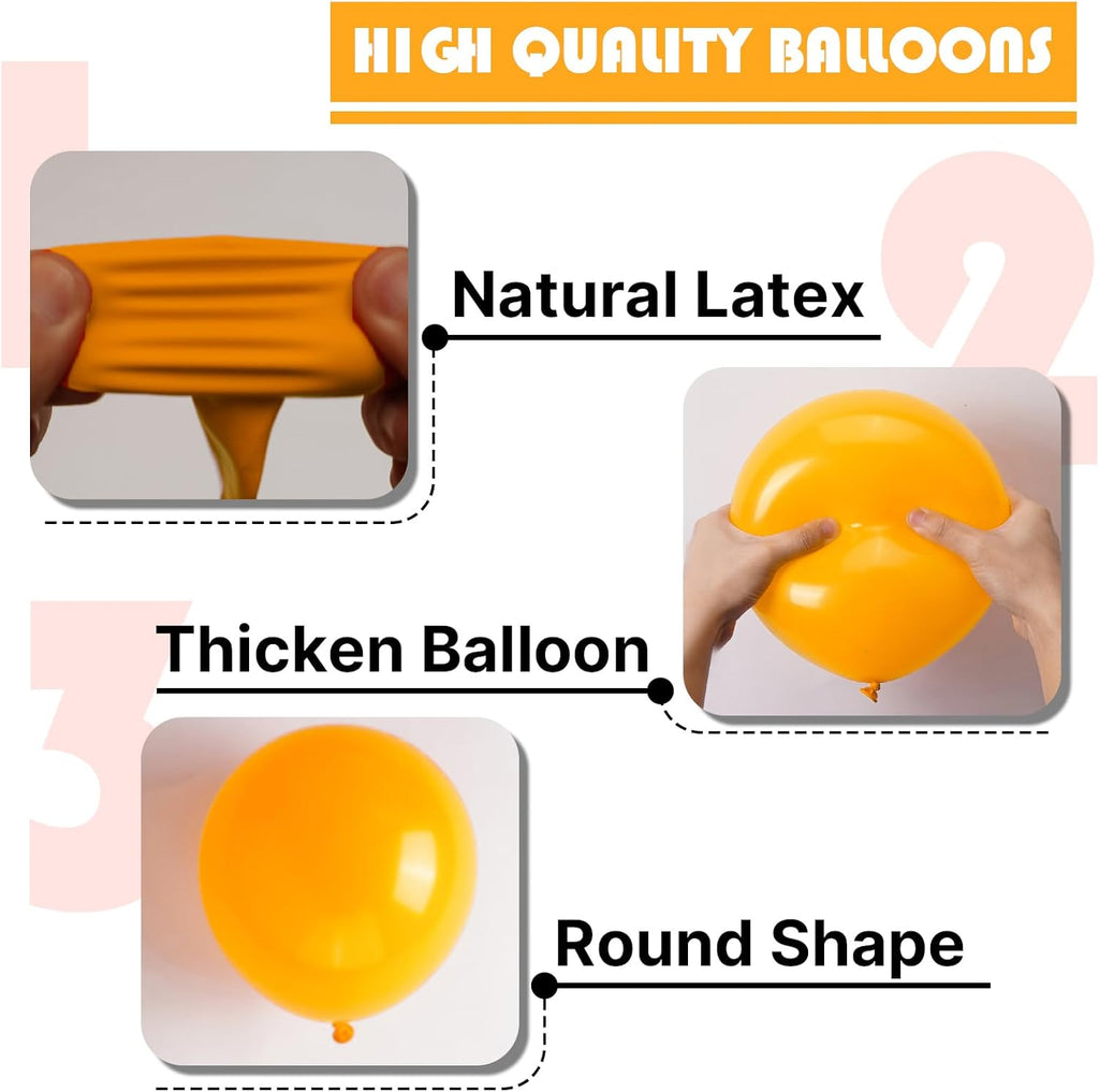 PartyWoo Mustard Yellow Balloons - 152-Piece Fall Balloon Arch Kit | 5-18 Inch Sizes for Birthday & Baby Showers