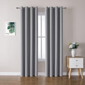 ChrisDowa Grommet Blackout Curtains - Thermal Insulated Room Darkening Panels (Light Grey, 52W x 72L)
