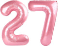 Pastel Pink Foil Number 27 Balloon - Large Happy 27th Birthday Decoration for Men & Women