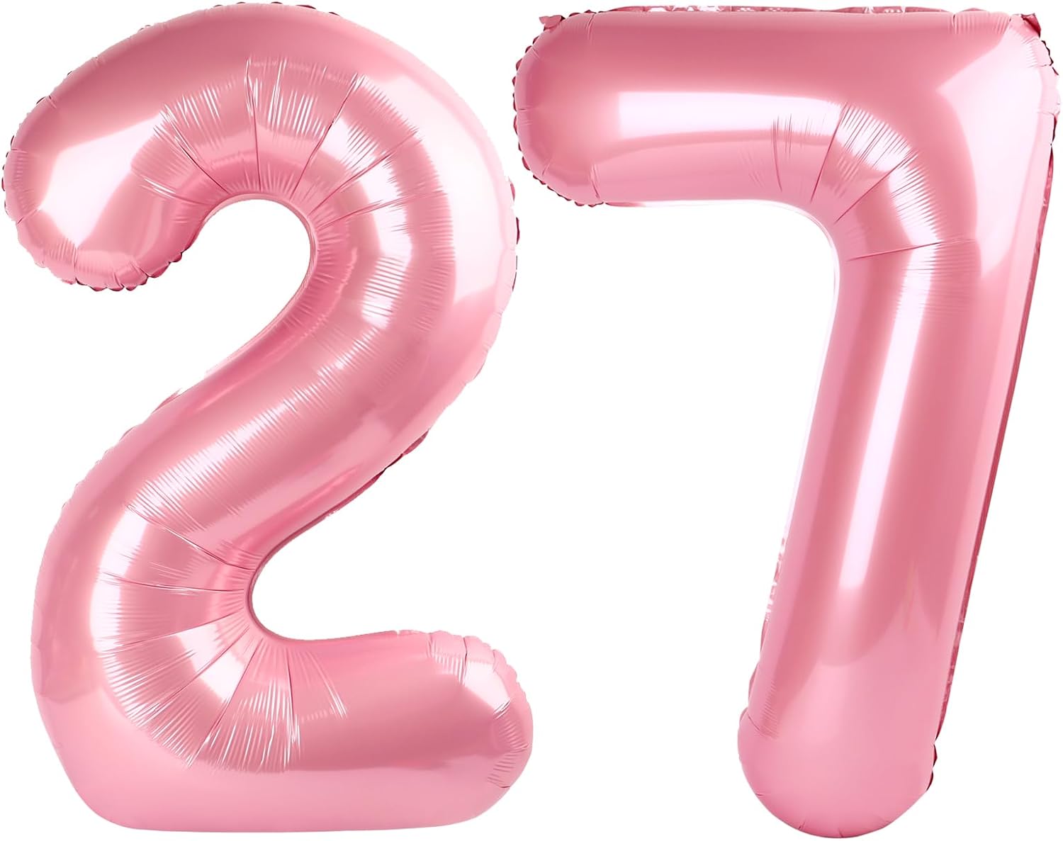Pastel Pink Foil Number 27 Balloon - Large Happy 27th Birthday Decoration for Men & Women