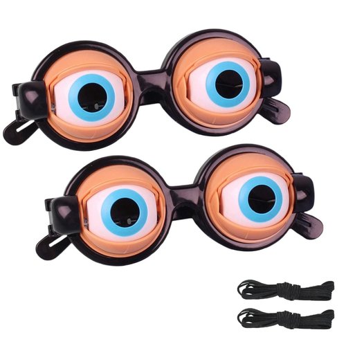 2Pcs Funny Glasses for Adults Crazy Eyes Glasses Blinking Eye Design Funny Prop Glasses for Party Cosplay Photo Props