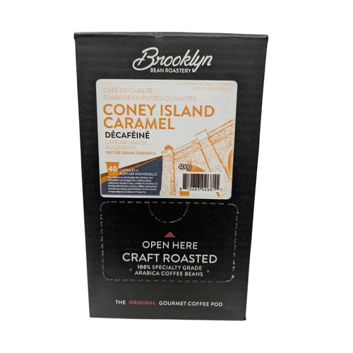 Brooklyn Beans Coffee Pods - Coney Island Caramel Decaf | 40 Count Compatible with Keurig 2.0