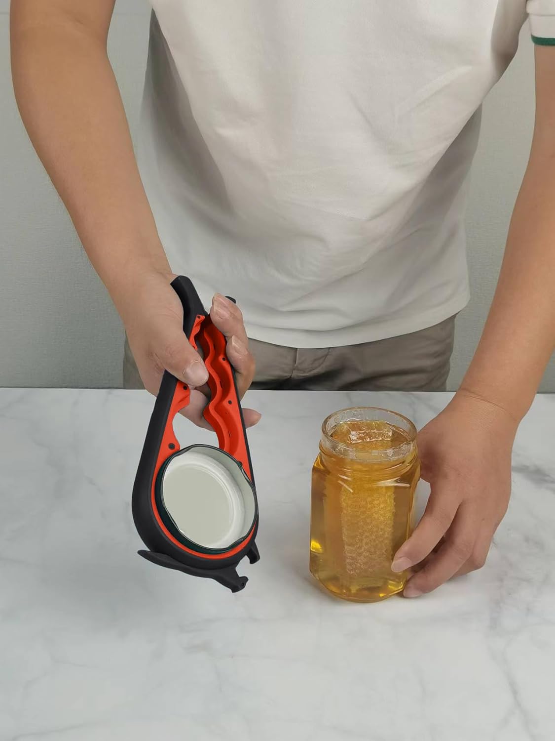 Otstar Jar Opener for Seniors - Multi-Function Non-Slip Grip & Corkscrew Tool | Ideal for Weak Hands
