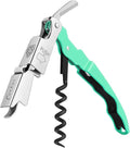 CORKAS Wine Key - Professional Handcrafted Heavy Duty Waiter Corkscrew, Compact Wine Opener with Double Hinged, Foil Cutter and Bottle Opener, Gifts for Servers, Sommelier, Bartenders - Light Green