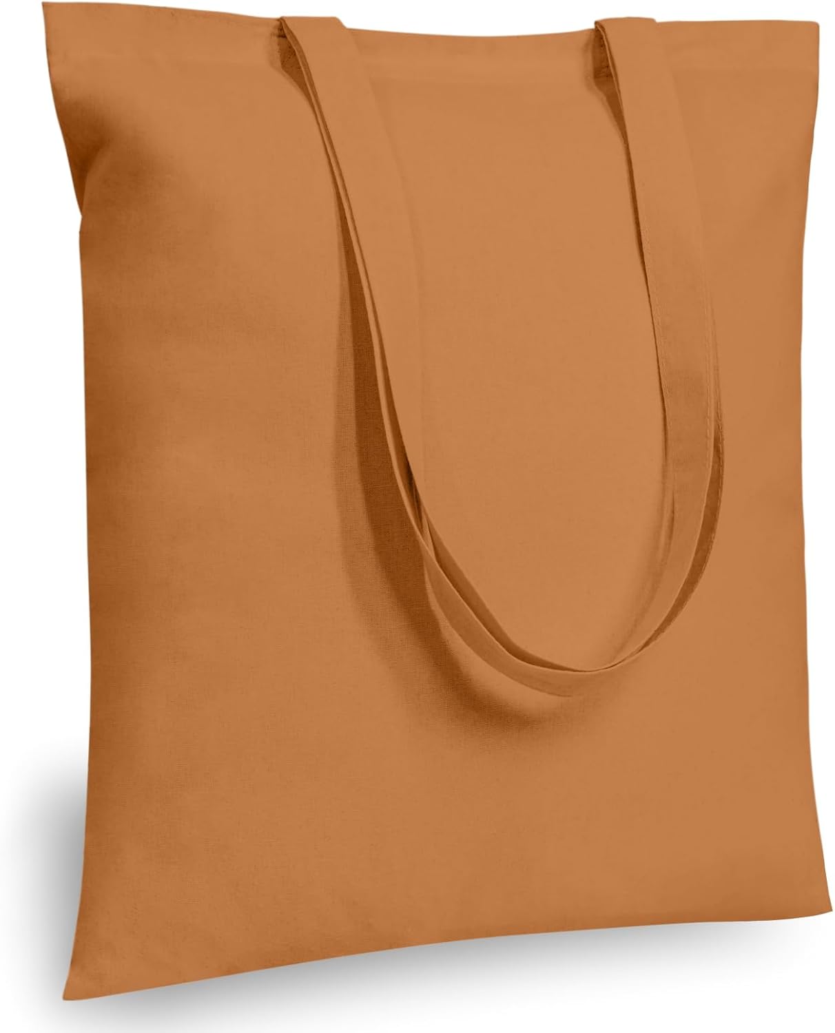 TOPDesign 12-Pack Khaki Cotton Tote Bags - Lightweight Reusable Grocery Bags for DIY & Promotions