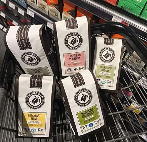 Charleston Coffee Roasters | Specialty Organic Ground Coffee | Hand Picked, Premium Slow Roast (Kiawah, Dark Roast) 12oz, 6 pack